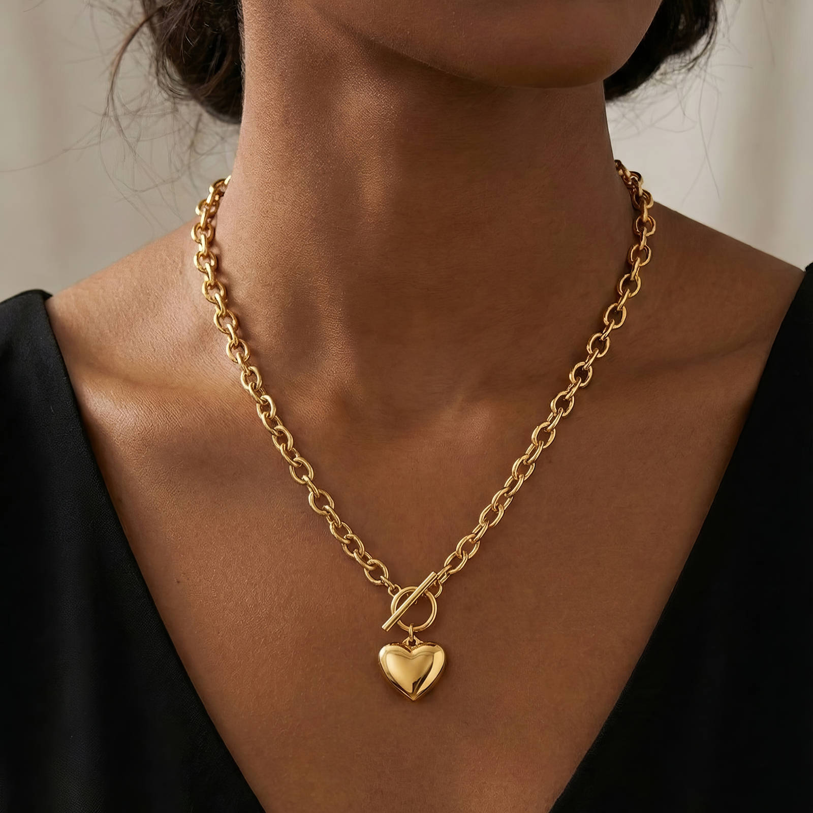 1 Cor 13:13 Heart Cutout Necklace