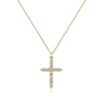 Cross Necklace with Diamonds in Gold and Silver
