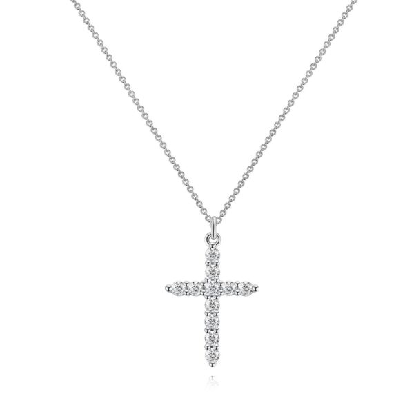 Cross Necklace with Diamonds in Gold and Silver