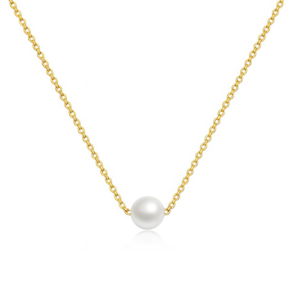 Elegant Pearl Necklace in Gold