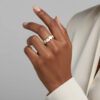 Clean Heart Adjustable Ring, 18k Gold Plated Steel