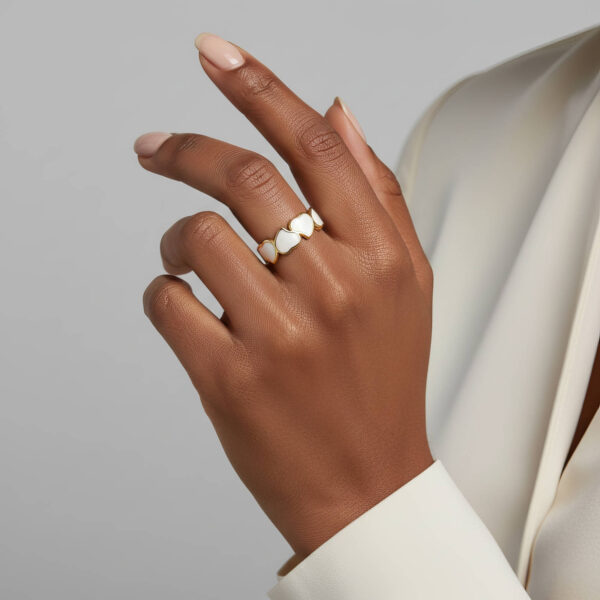Clean Heart Adjustable Ring, 18k Gold Plated Steel