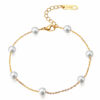 Cute Pearls Bracelet, 18k Gold Plated Steel in Gold