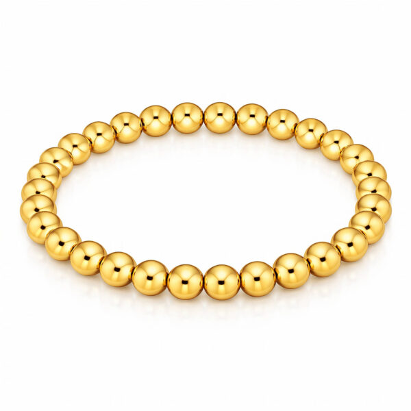 Beautiful Round Ball Bracelet, 18k Gold Plated Steel in Gold