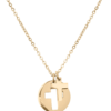 He is My Refuge Cross Cutout  Necklace 18k Gold with 2" Extender