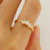 Crown of glory display - 2 Crown of Glory Adjustable Ring Cubic Zirconia 18k Gold