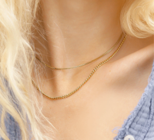 Diamond Cut 18K Gold Necklace 16" - Sold without Pendants