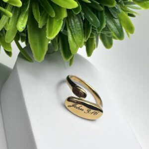 Beautiful Engraved John 3:16 Ring 18k Gold