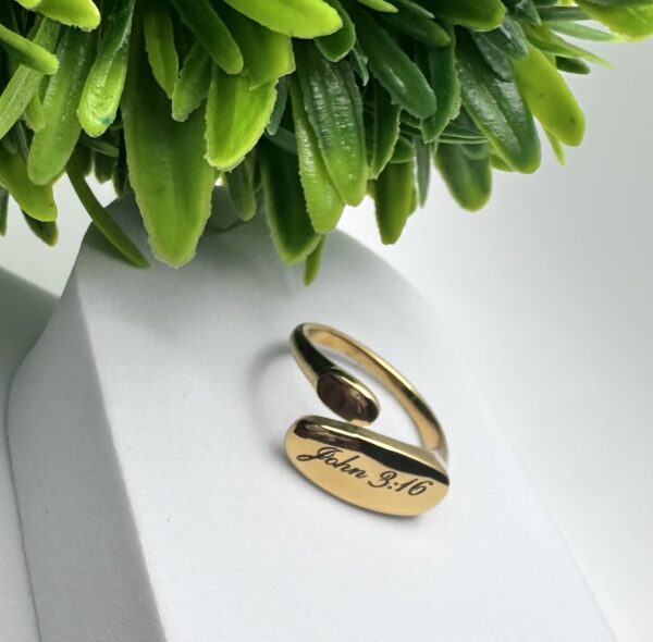 Beautiful Engraved John 3:16 Ring 18k Gold