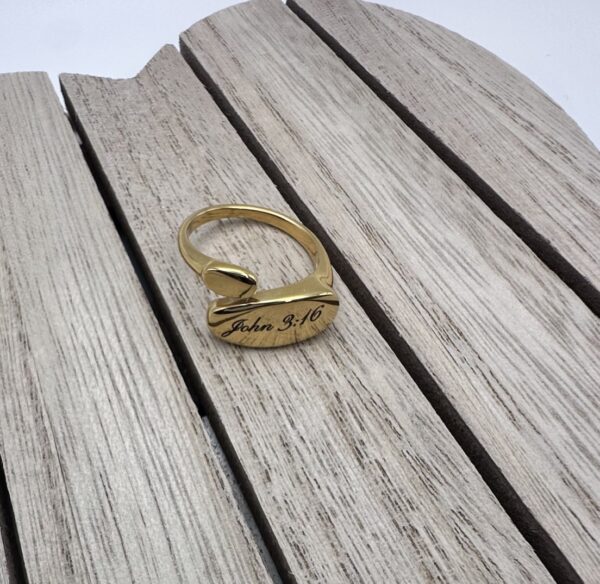 Beautiful Engraved John 3:16 Ring 18k Gold