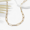 Linked Arms 18k Paperclip Necklace Gold