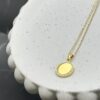 Engravable Round Diamond Necklace 18k Gold