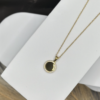 Engravable Round Diamond Necklace 18k Gold