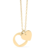 1 Cor 13:13 Heart Cutout  Necklace 18k with 2" Extender