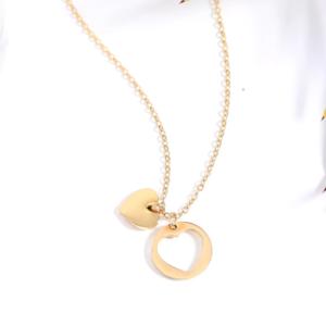 1 Cor 13:13 Heart Cutout  Necklace 18k with 2" Extender