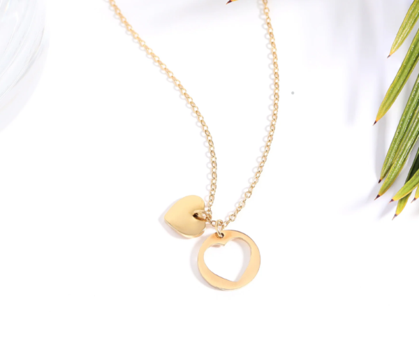 1 Cor 13:13 Heart Cutout  Necklace 18k with 2" Extender
