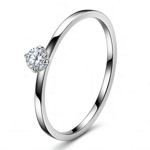 Round Cubic Zirconia Ring Silver