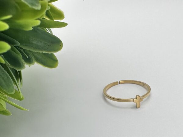 take up cross ring Take Up Your Cross Adjustable Ring 18k Gold