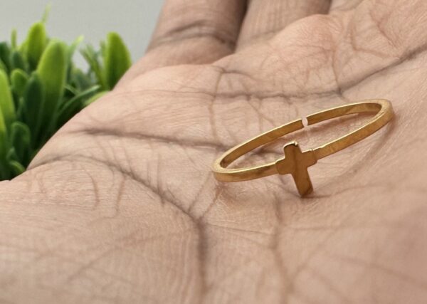 take up cross ring 1 Take Up Your Cross Adjustable Ring 18k Gold