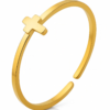 take up your cross ring Take Up Your Cross Adjustable Ring 18k Gold
