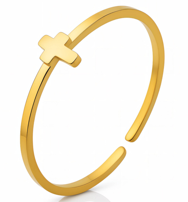 take up your cross ring Take Up Your Cross Adjustable Ring 18k Gold